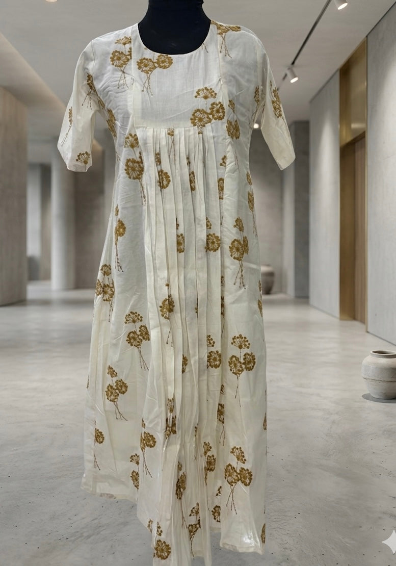 Cotton thread embroidery feeding Kurti