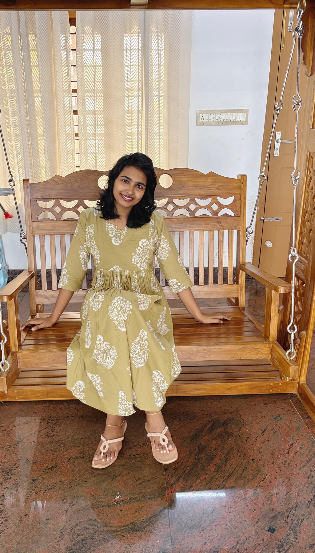 Pure cotton feeding flair Kurti