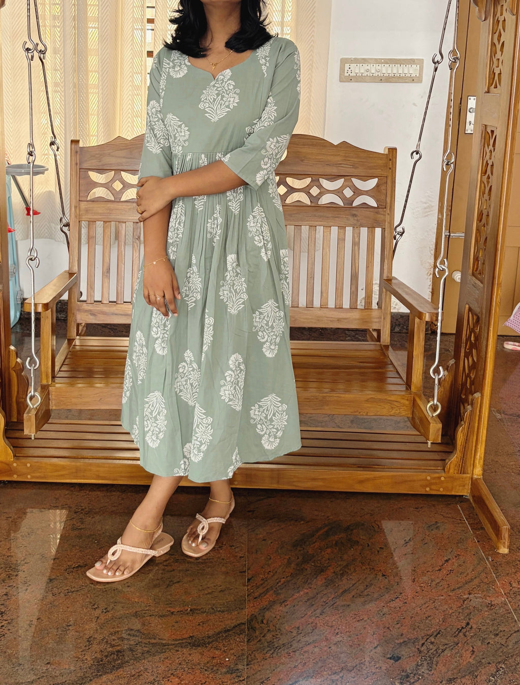 Pure cotton feeding flair Kurti
