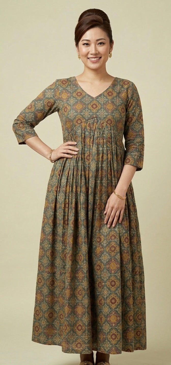 Cotton aliyacut feeding kurti